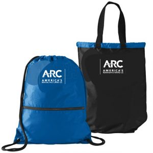 ARC swag bags in different colors